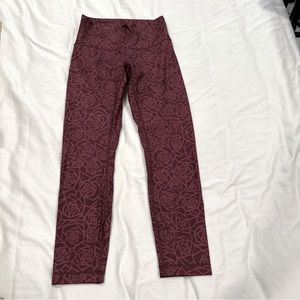 Lululemon High Time Posey Rose Leggings 6